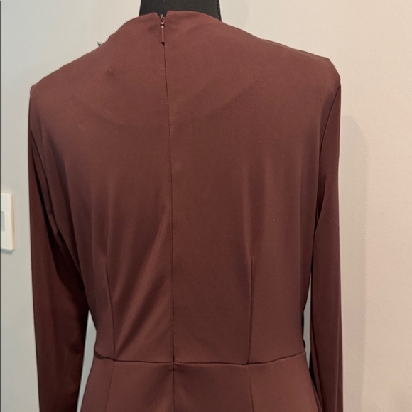 MANGO BROWN CUT-OUT LONG SLEEVE FORMAL DRESS SIZE 8 New w/ Tag - Picture 9 of 13
